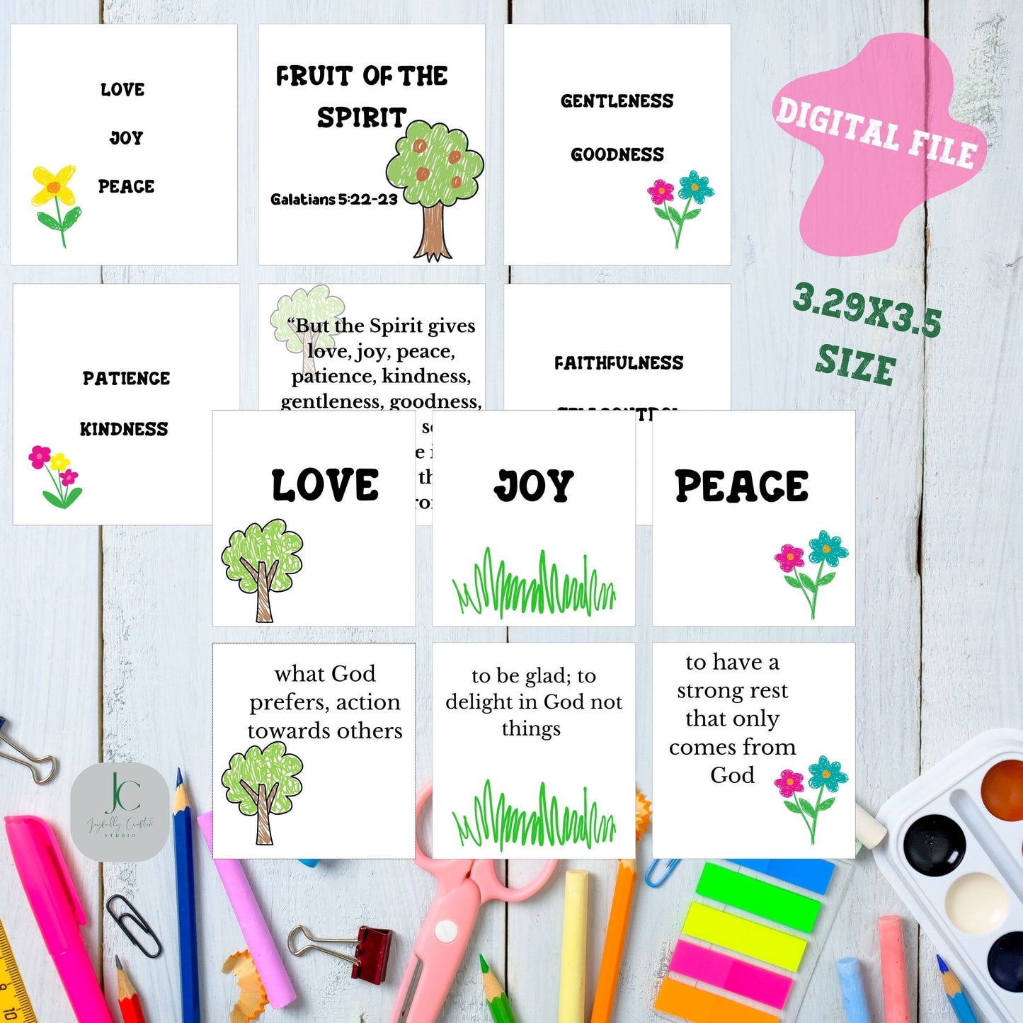 Digital - Fruit of the Spirit Kids Flashcards