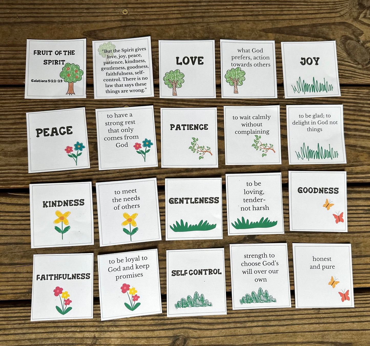 Fruit of the Spirit Kids Flashcards