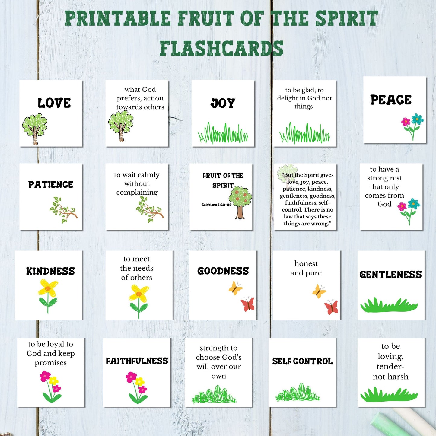 Digital - Fruit of the Spirit Kids Flashcards