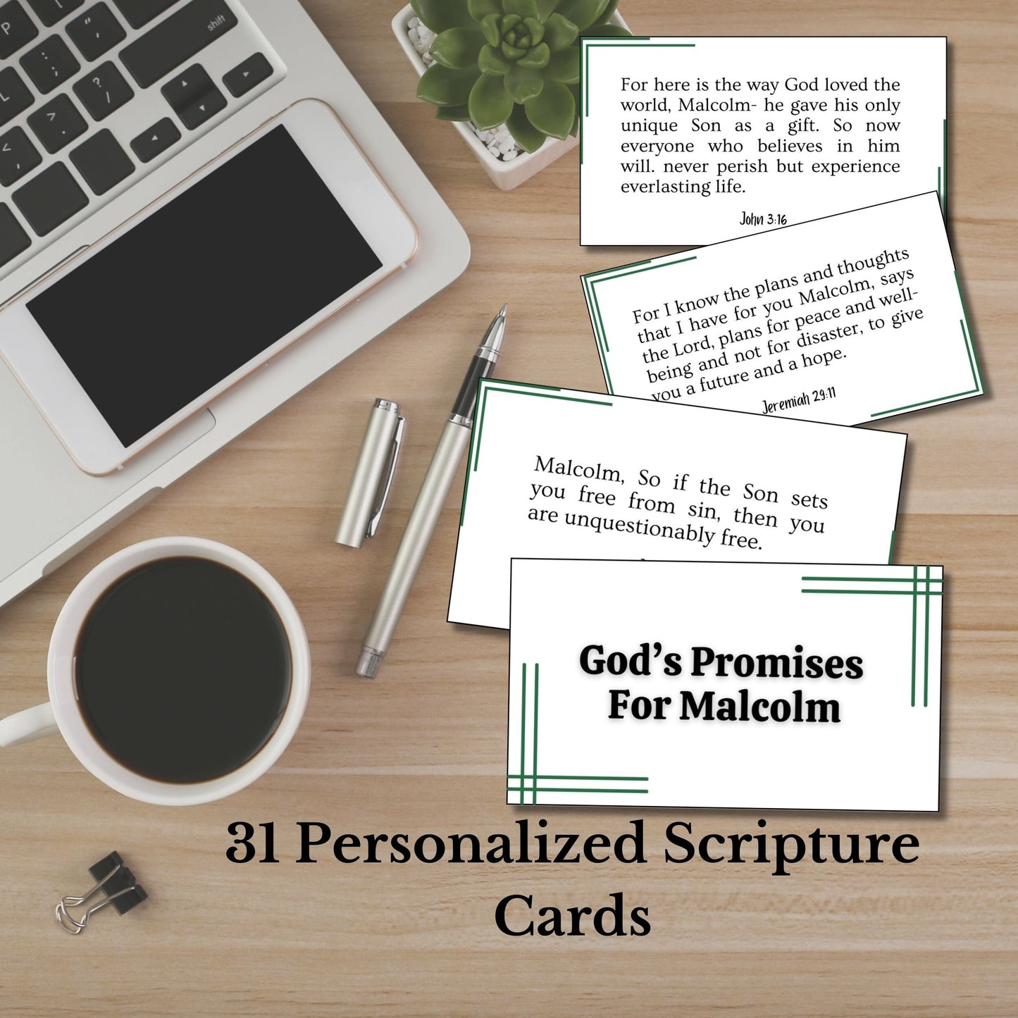 Digital- Personalized Scripture Cards for Bible Verse Encouragement - Lines